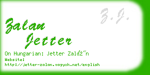 zalan jetter business card